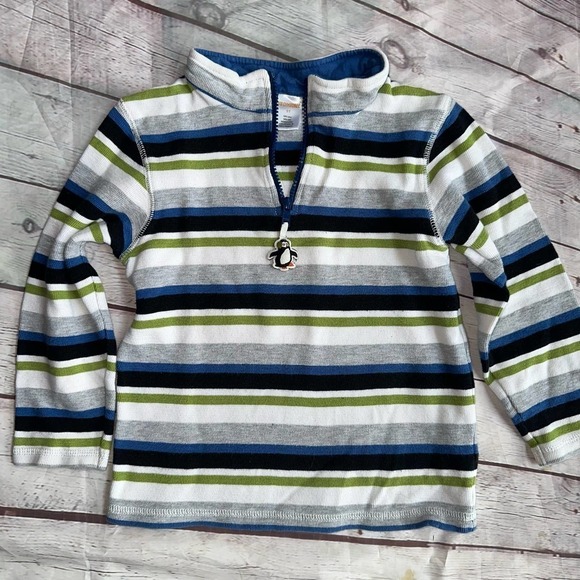 EUC Kids 5T Gymboree 1/4 Zip Pullover LS Striped Shirt - Picture 1 of 7